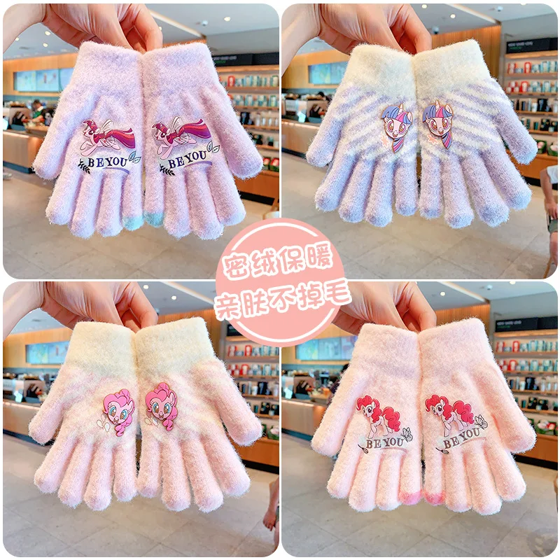 

New for My Little Pony children's gloves for winter Kawaii anti-freezing warm suitable Five-fingered split-finger gloves