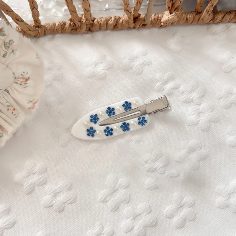 1 قطعة مشبك شعر خلات الأزهار للنساء الفتيات Traceless نمط الرخام اللون الماس منقار البط الجانب مخلب