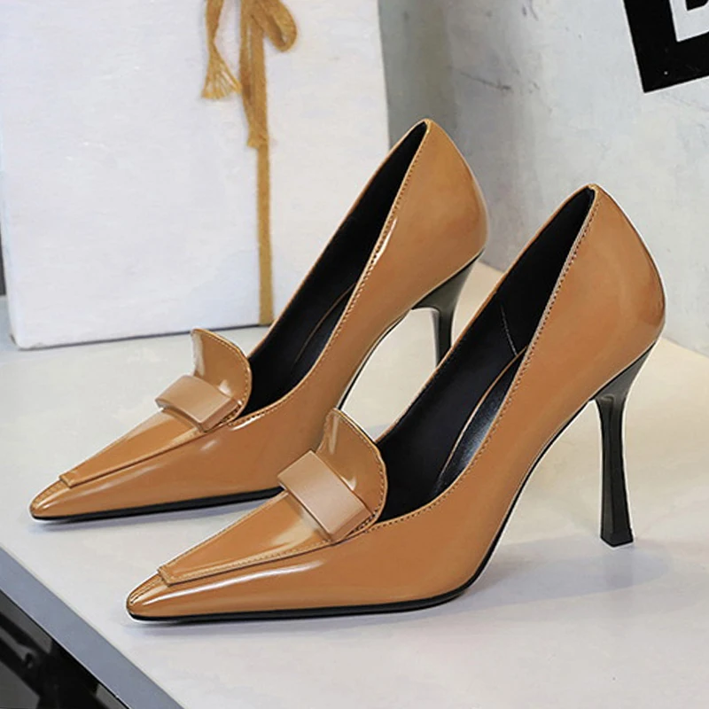 BIGTREE Spring Pointed Toe Soft Leather Pumps Woman Fashion Thin Heels Elegant  Ladies Shoes Zapatillas De Mujer