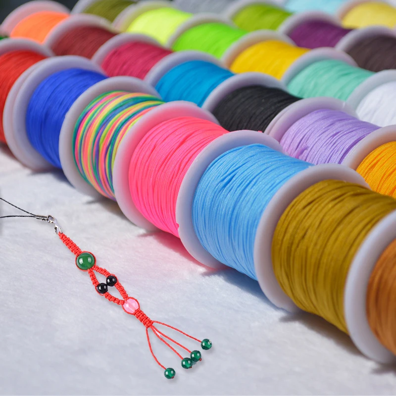 1Roll Jewelry Thread Nylon Cord For Necklace Bracelets DIY Jewelry Accessories 39Colors Thread Hot Sale High Quality 0.8mm*20m