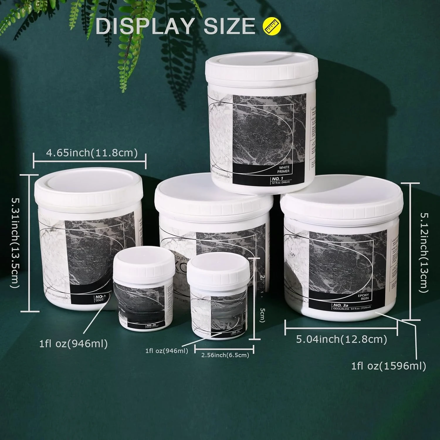 

White Marble Countertop Paint Kit(Including Epoxy Resin), Carrara White, Cover Up to 35 SQ. FT., All-IN-ONE Set, For Marble