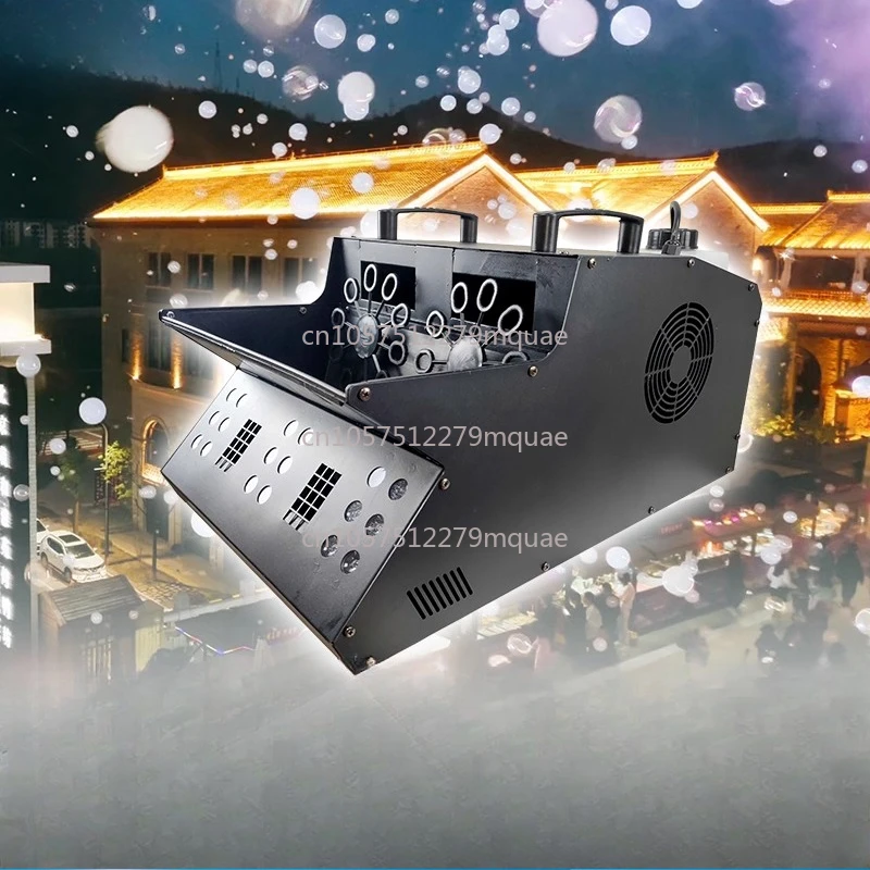 LED Double Wheel Smoke Bubble Machine Stage Special Performance Wedding Props Large Bubble Blowing Machine