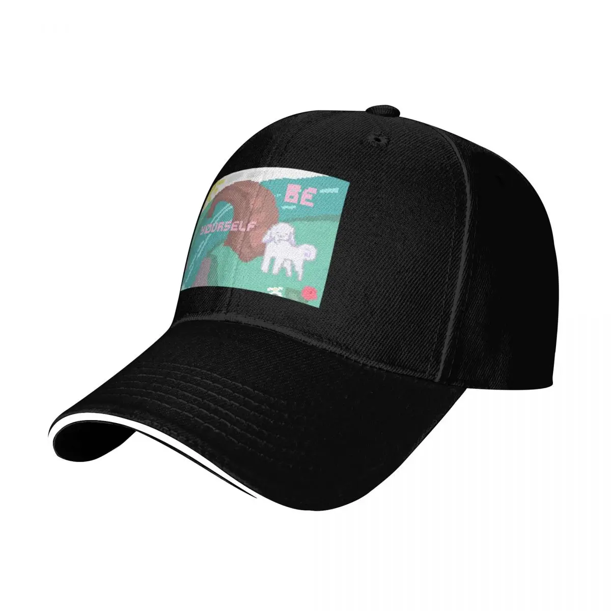 Motivational cute pixel art Baseball Cap Quick Dry Performance Cotton Twill Breathable Contrast Two Tone Brim
