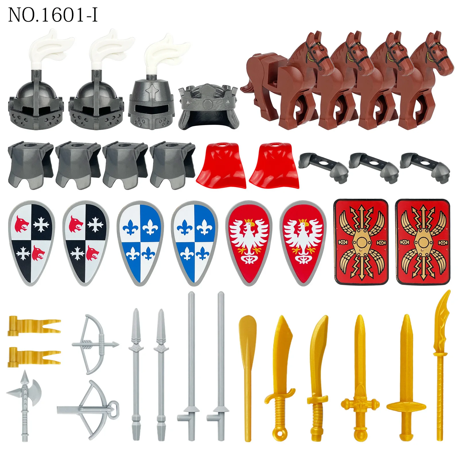 MOC Building Blocks Qing Dynasty Soldier Figures Medieval Military Weapons Accessories Helmet Shield Bricks Gift Kids Toys