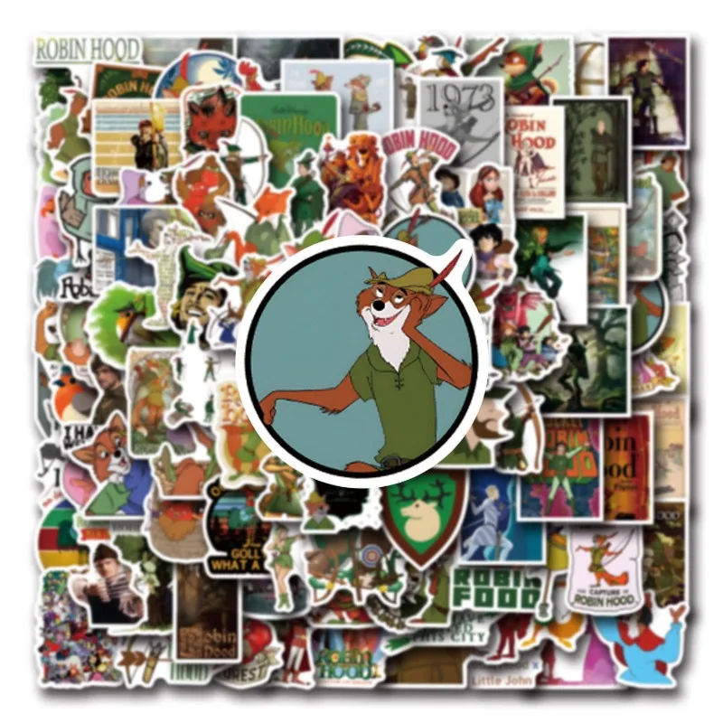 55 stks Robin Hood Cartoon Graffiti Stickers Decals Koffer Laptop Computer Gitaar Decoratie DIY Kids Klassiekers Speelgoed
