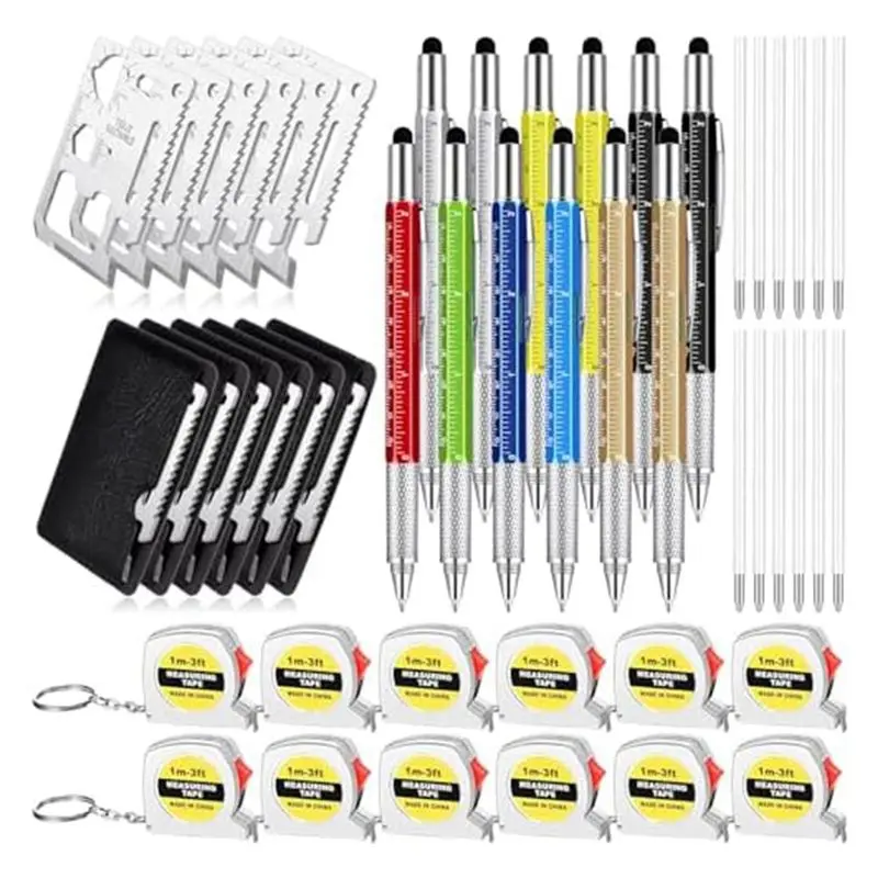 

AUAU-Gift Pen Set For Men 6 In 1 Multitool Tool Pen Christmas Techgifts For Dad Multitool Pen