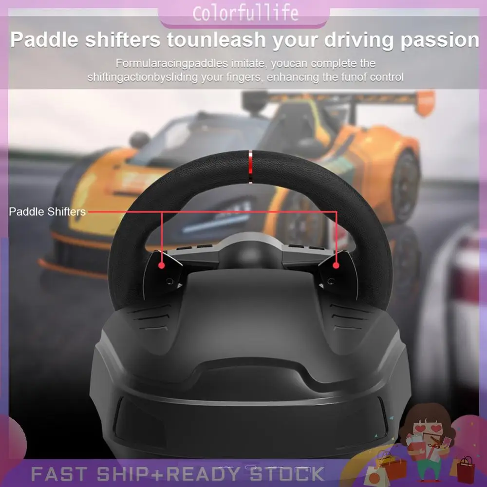 270 °   دواسة سيارة Simracing للألعاب مع دواسات خطية لعجلة قيادة السباق للكمبيوتر الشخصي PS3/PS4/Switch/Xbox One/Xbox Series X/S