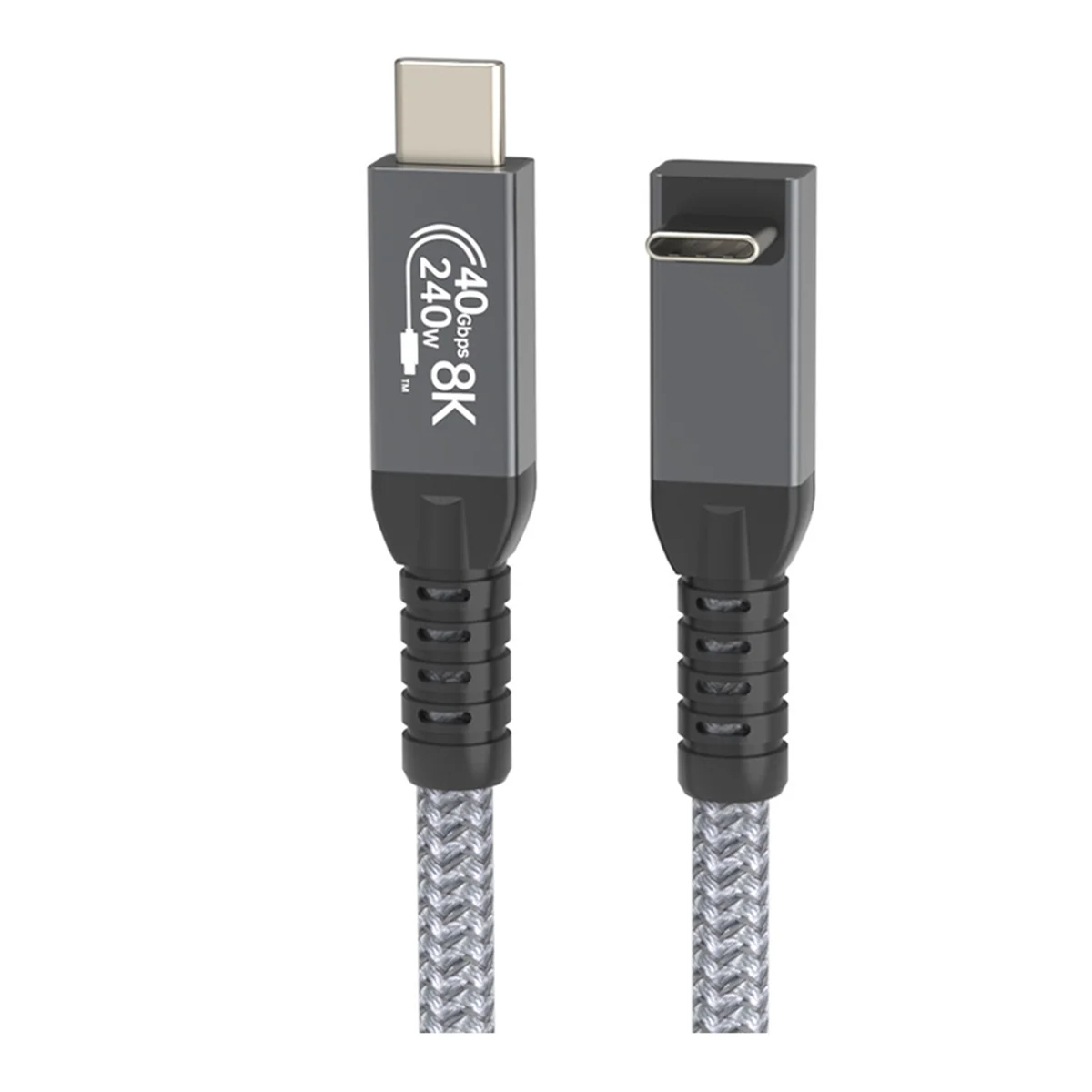 

AB31 USB 4 Cable 90° Stereoscopic Elbow 40Gbps USB4 Type C Data Cable Fast Charging PD 240W, 8K Video Transfer 1.5M