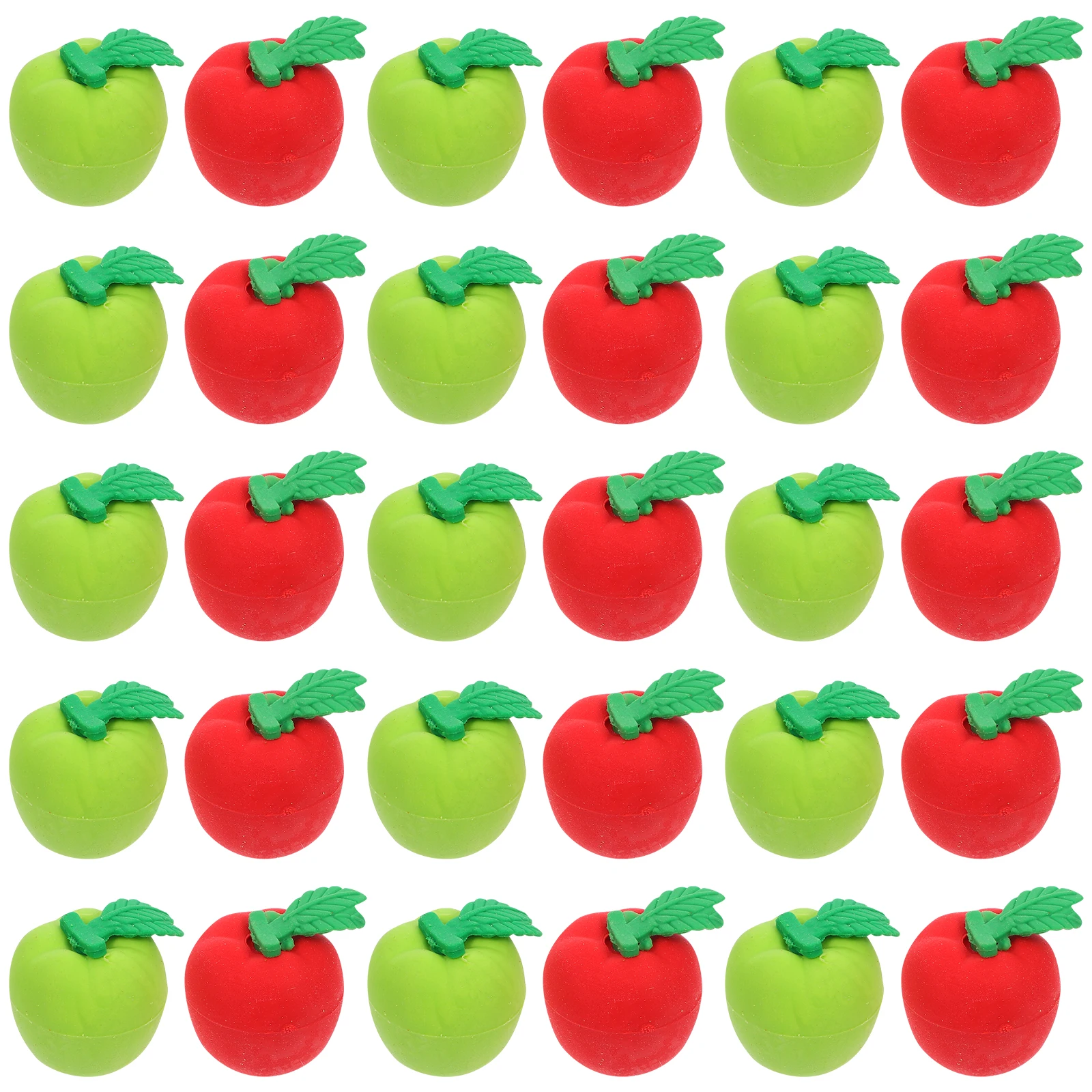 

36pcs Realistic Fruit Erasers 3D Apple Design Soft Effective Mini Classroom School Supplies Party Favors Back to School Student