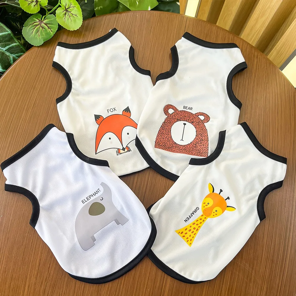 

Puppy Animal Print Clothes Thin Cat Bichon Vest Nordic Style Dog Clothes Pet Summer T-shirt Fashion Sleeveless Clothes