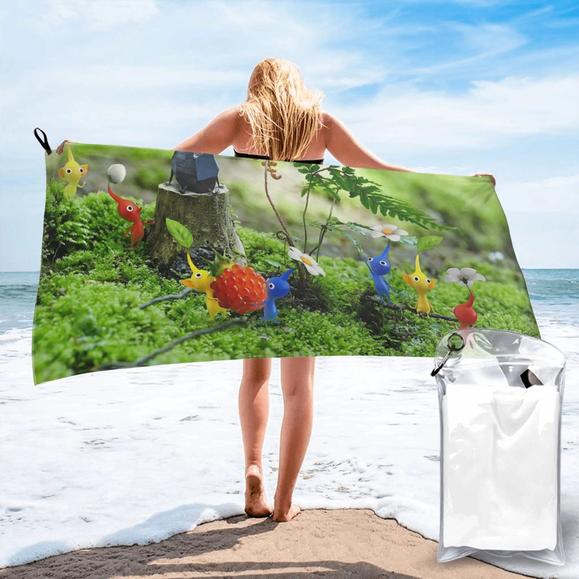 Pikmin  Beach Towel Soft Microfiber Quick Dry Absorbent Quick Towels For Bath