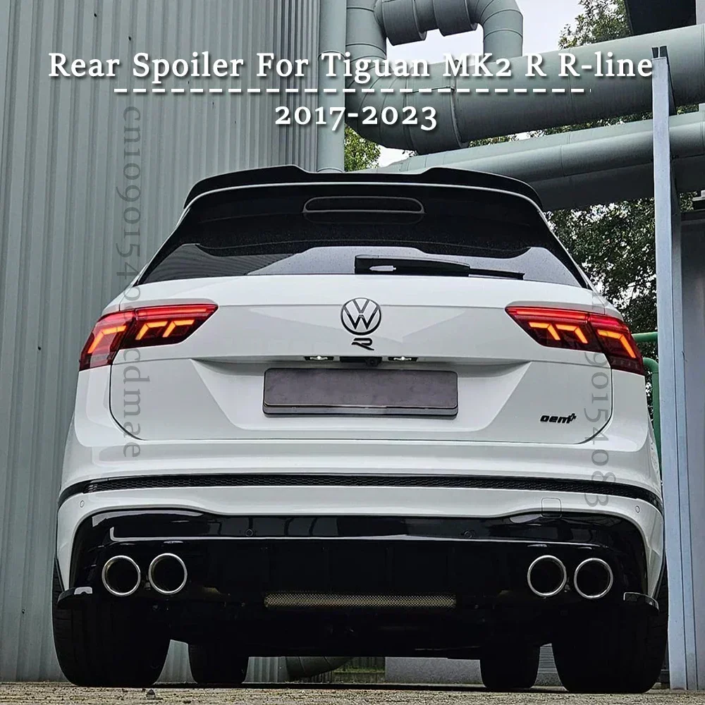 For Volkswagen Tiguan MK2 R R-Line 2017-2023 Rear Roof Trunk Spoiler Wing Air Deflector Tail Cap Splitter Tuning Accessories