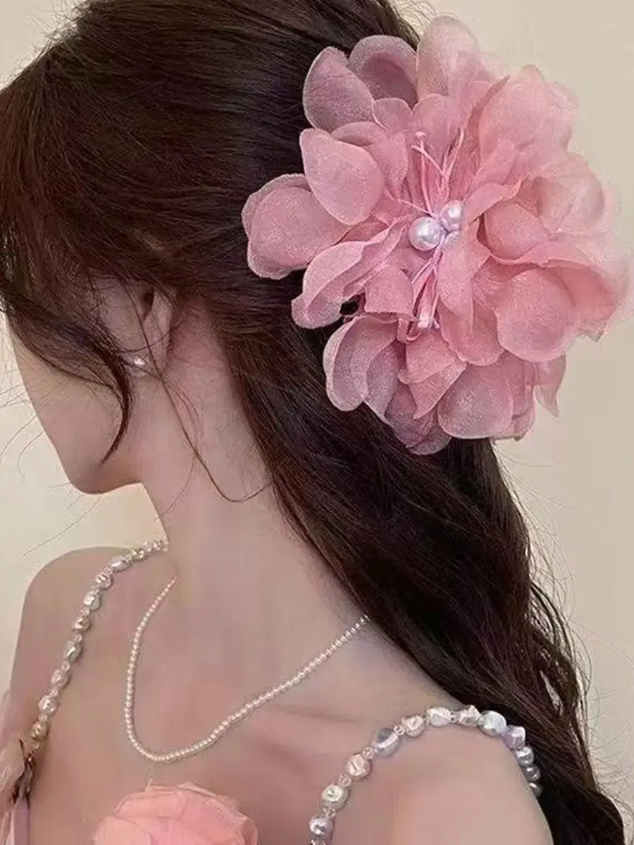 Elegant Large Size Cloud-like Flower Hairpin for Women Oversized Fairy-tale Hair Grips for Updo Styling Sophisticated Sensation