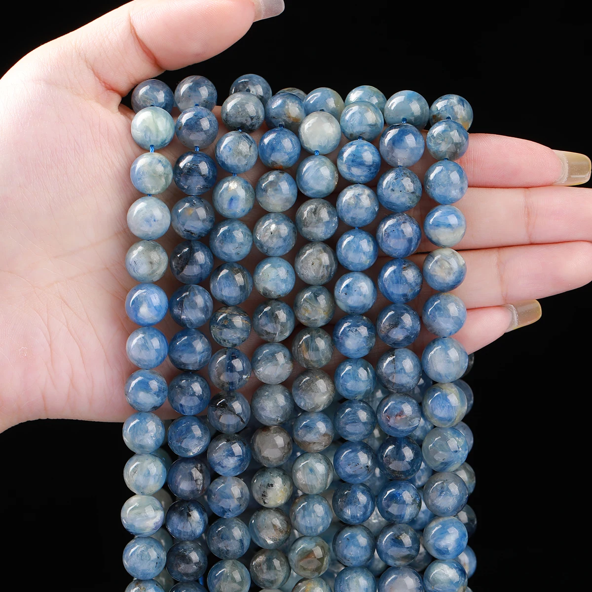 

JD Natural Brazilian Kyanite Loose Beads Polished Smooth Gemstone Beads for DIY Bracelet Necklace Jewelry Making