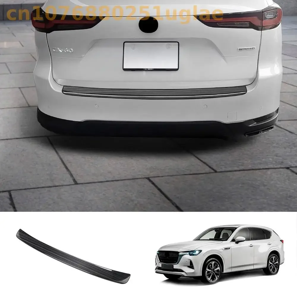 Car stickers For 2022 Mazda CX-60 Stainless Steel Rear Trunk Bumper Protector Rear Scuff Plate Rear Door Sill Car Accessories