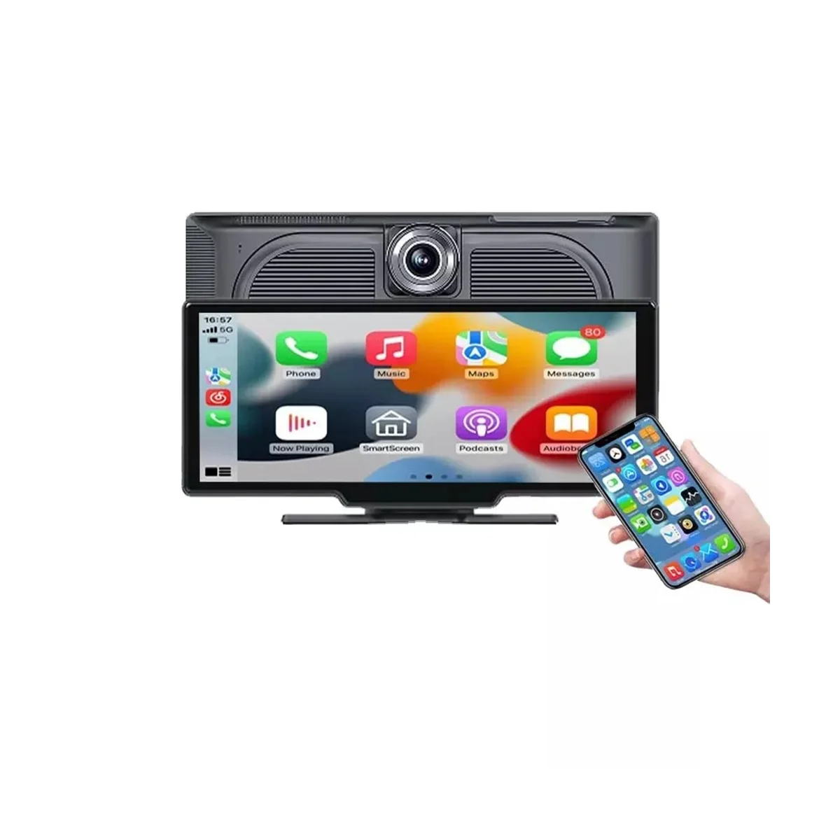 

Portable Wireless Carplay & Android Auto,10.26 Inch Touch Screen Car Radio, Car Stereo Dash Cam, Backup Camera Bluetooth