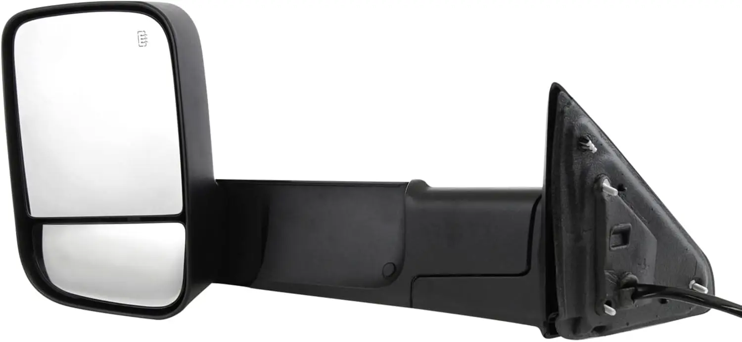 

For Ram 2013 - 2018, Driver Side Tow Mirrors, Plastic - like Textured Material, Manual Fold, with Signal Light & Puddle Lamp