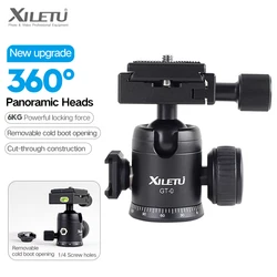 XILETU GT-0 Metal Panoramic Ball Head Photo Macro Monopod Sliding Rail Removable Cold Shoe Extension Clamp Base Tripod Universal