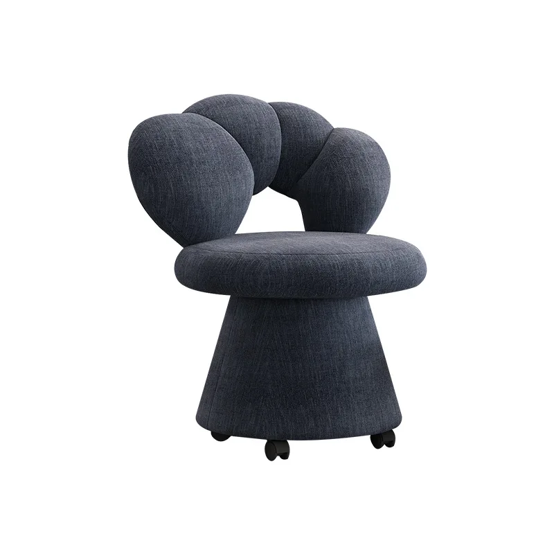 

Bedroom Leisure Chair Single Back Chair Wheeled Makeup Nail Stool Modern