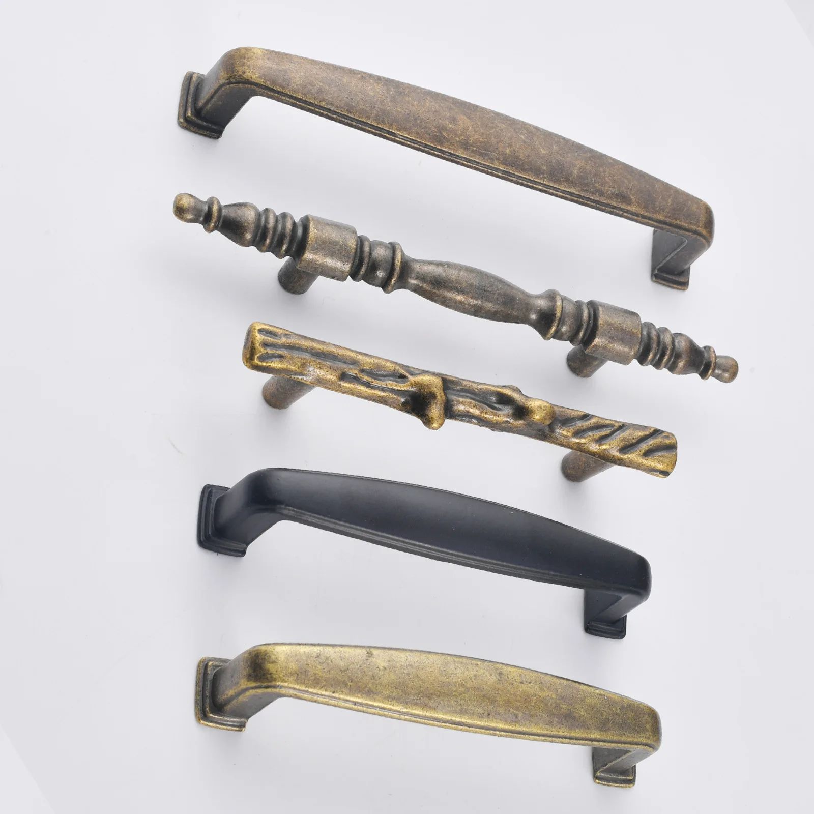 Modern simple black cabinet drawer handle kitchen shoe cabinet handle extended wardrobe door branch handle alloy