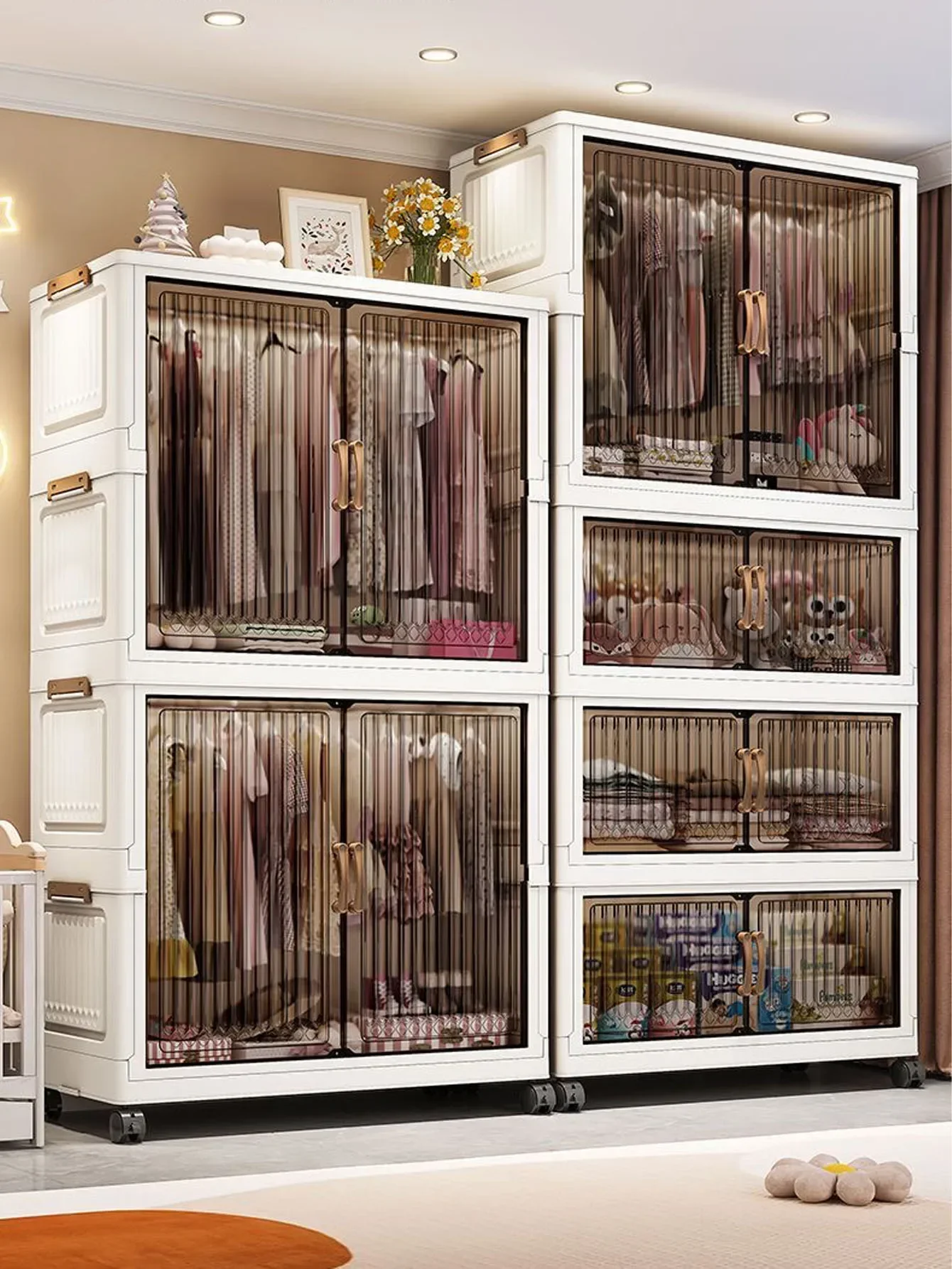Folding Storage Cabinet Wall Mounted Foldable Organizer Cupboard Kitchen Bathroom Bedroom Multi-Purpose Space Saver