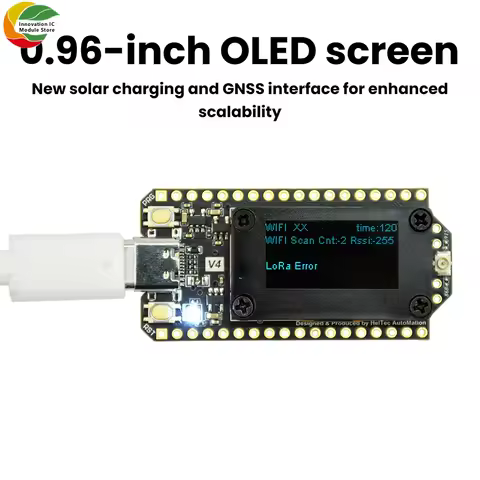 WiFi LoRa 32 V4 Development Board ESP32-S3R2 Low-Power IoT Board with 0.96-Inch OLED Screen Solar Charging Type C Interface
