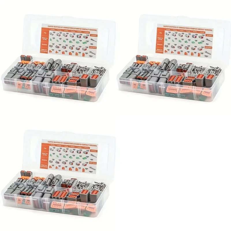 

A25I-564Pcs Deutsch DT Series Connector Assortment, Size 16 Stamped Contacts, Waterproof Automotive Electrical Connectors