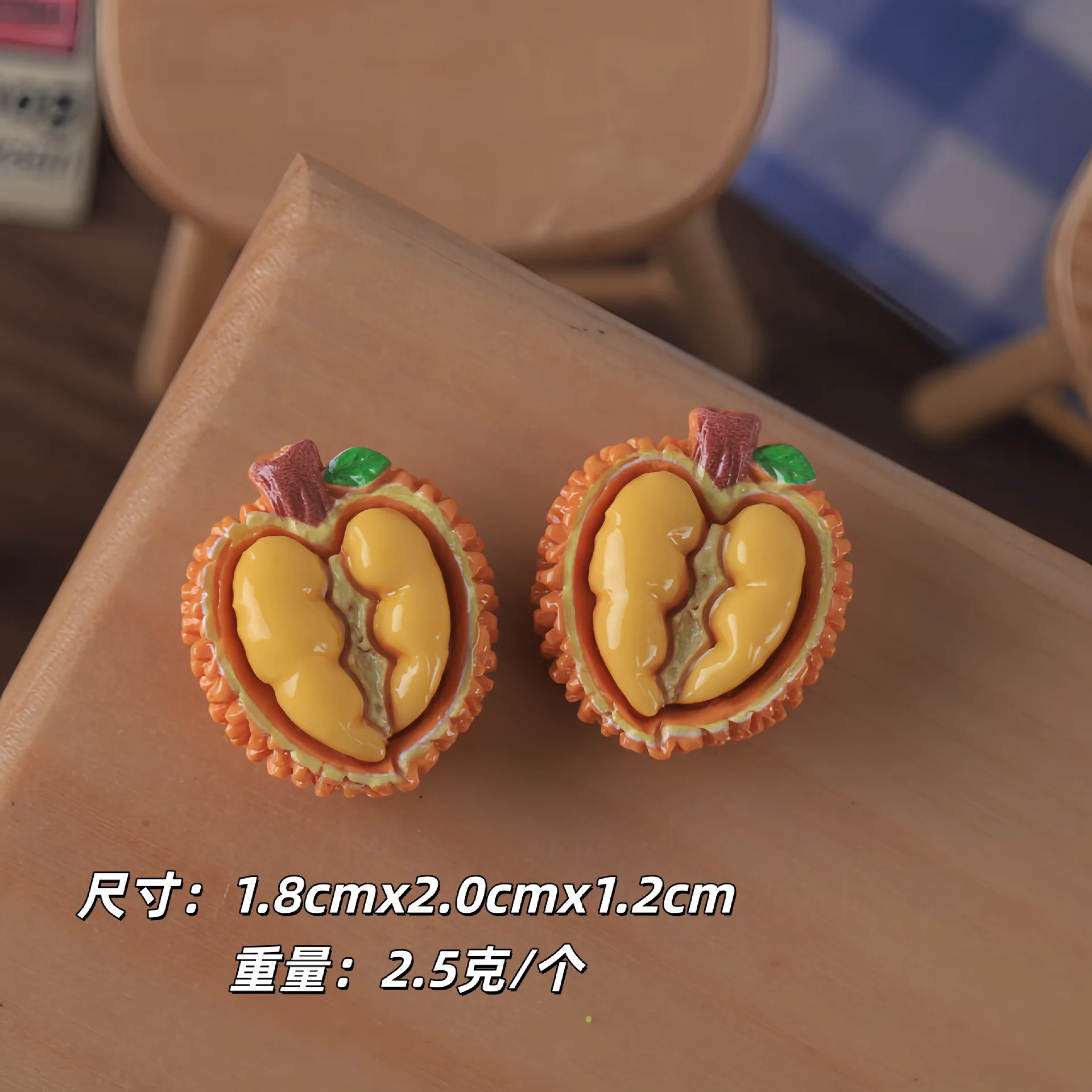5pcs Mini Durian Fruit Model Cute Small Durian Replica DIY Resin Craft Accessories Handmade Dollhouse Decoration Desktop Decor