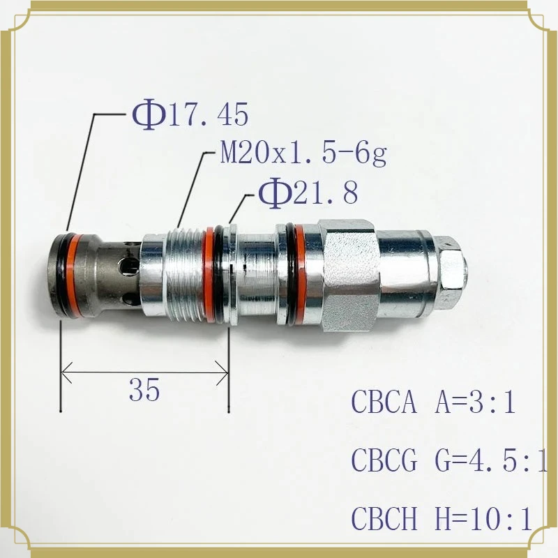 Sun Balance Valve CBCA CBCG  CBCH Counterbalance Threaded Cartridge Valve Hydraulic Valve