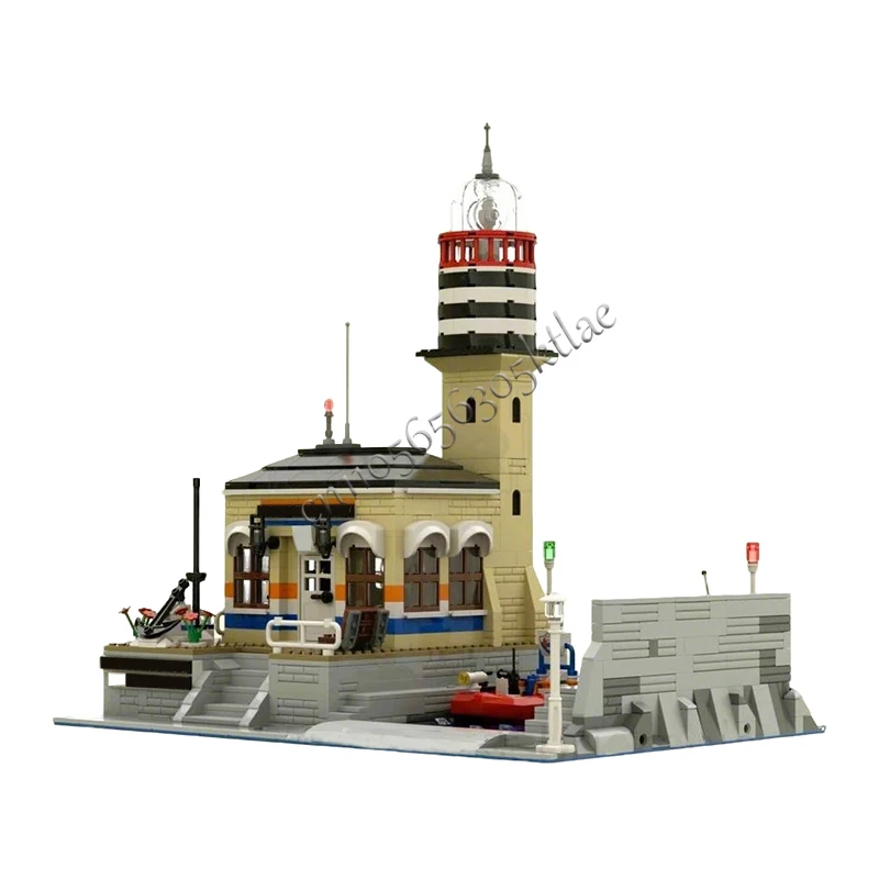 1230 قطعة من مكعبات البناء المخصصة على شكل منزل وشارع ومنارة ومحطة، تصميم إبداعي بسيط، لعبة تركيب للأولاد، هدية عيد الميلاد