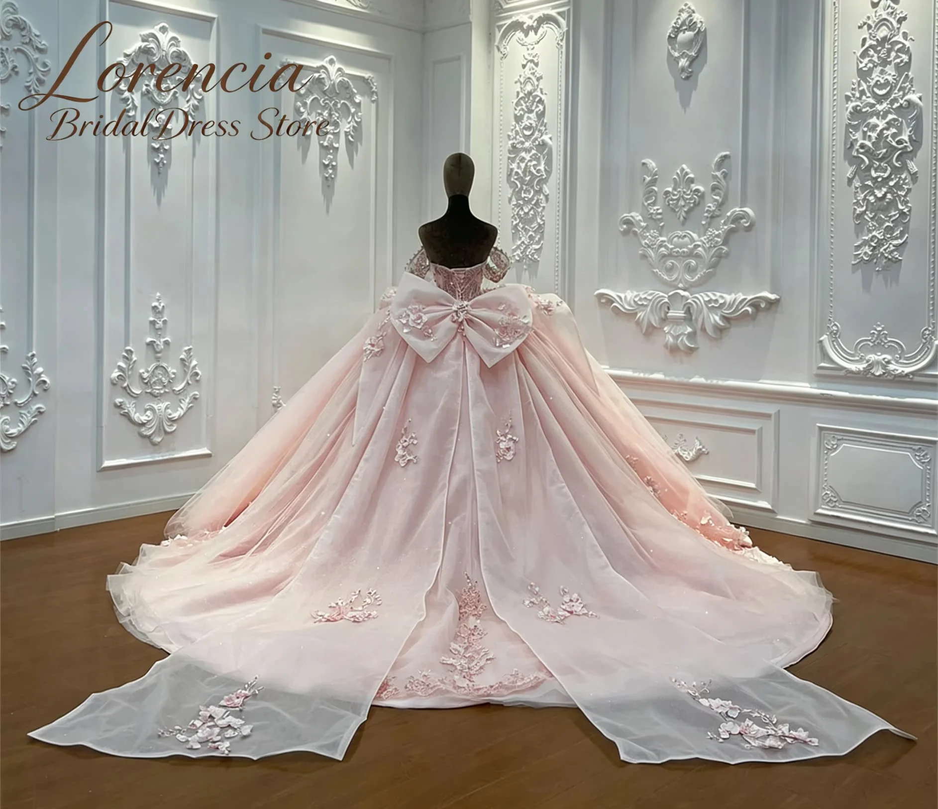 Luxury Off Shoulder Quinceanera Dresses Rhinestone Beading 3D Floral Sweet 16 Customized Ball Gowns Vestidos De 15 Quinceaneras