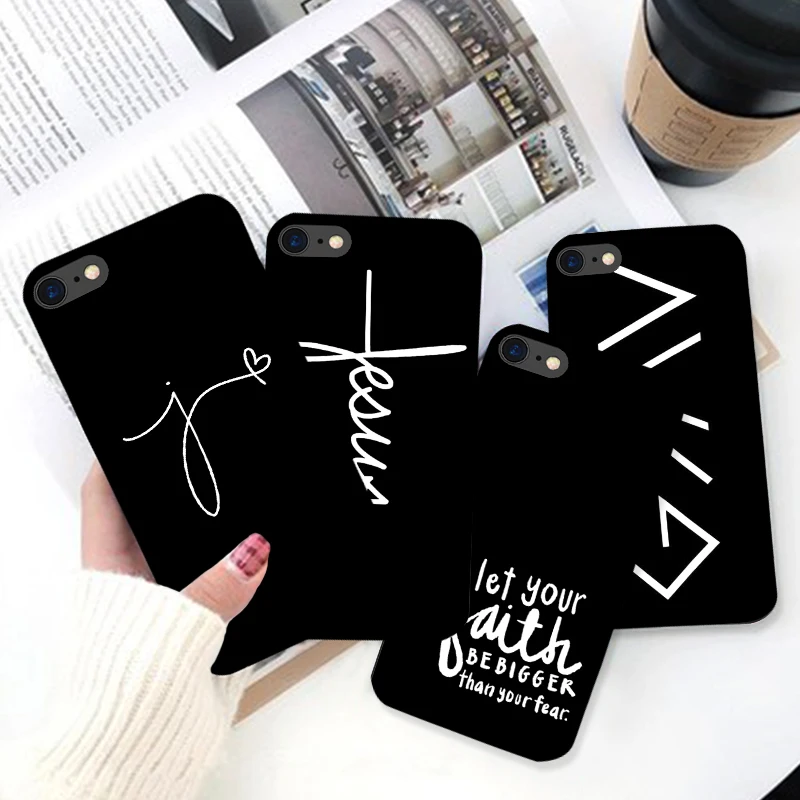 JAMULAR Faith Christian Religious Jesus Phone Case For iPhone 11 12 13 14 15 Pro MAX XS XR X 7 8 6 Plus Soft Back TPU Case Cover