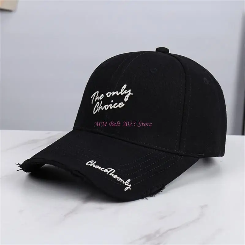 49ME Classical Cotton Baseball Cap With Curved Brims Sun Protections Adjustable Hat