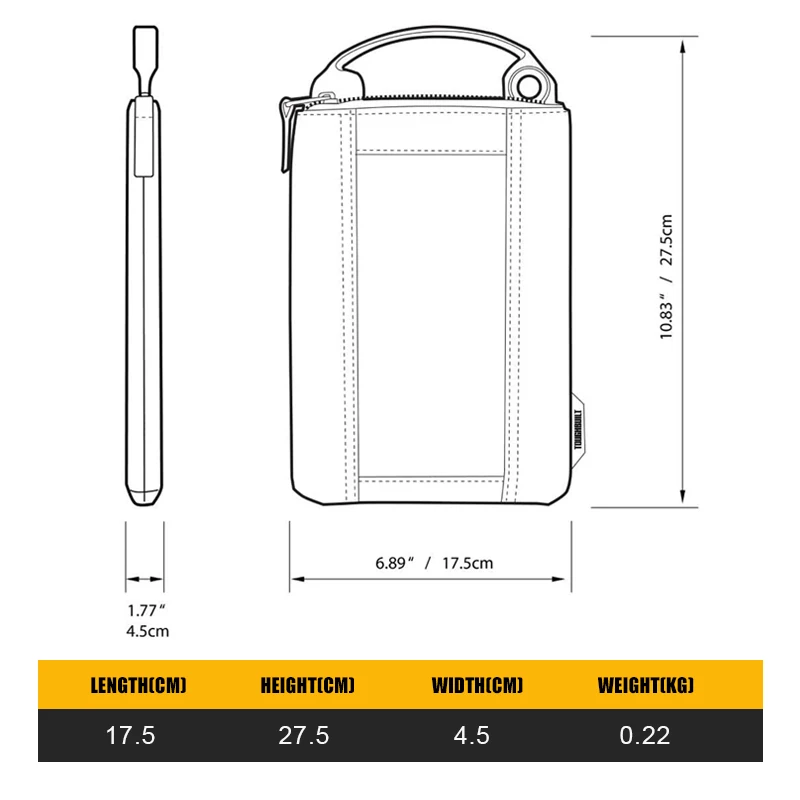 TOUGHBUILT TB-94-M-3 Paquete de 3 - Bolsas de sujeción Bolsas de herramientas de almacenamiento Bolsas para uñas Accesorios para herramientas