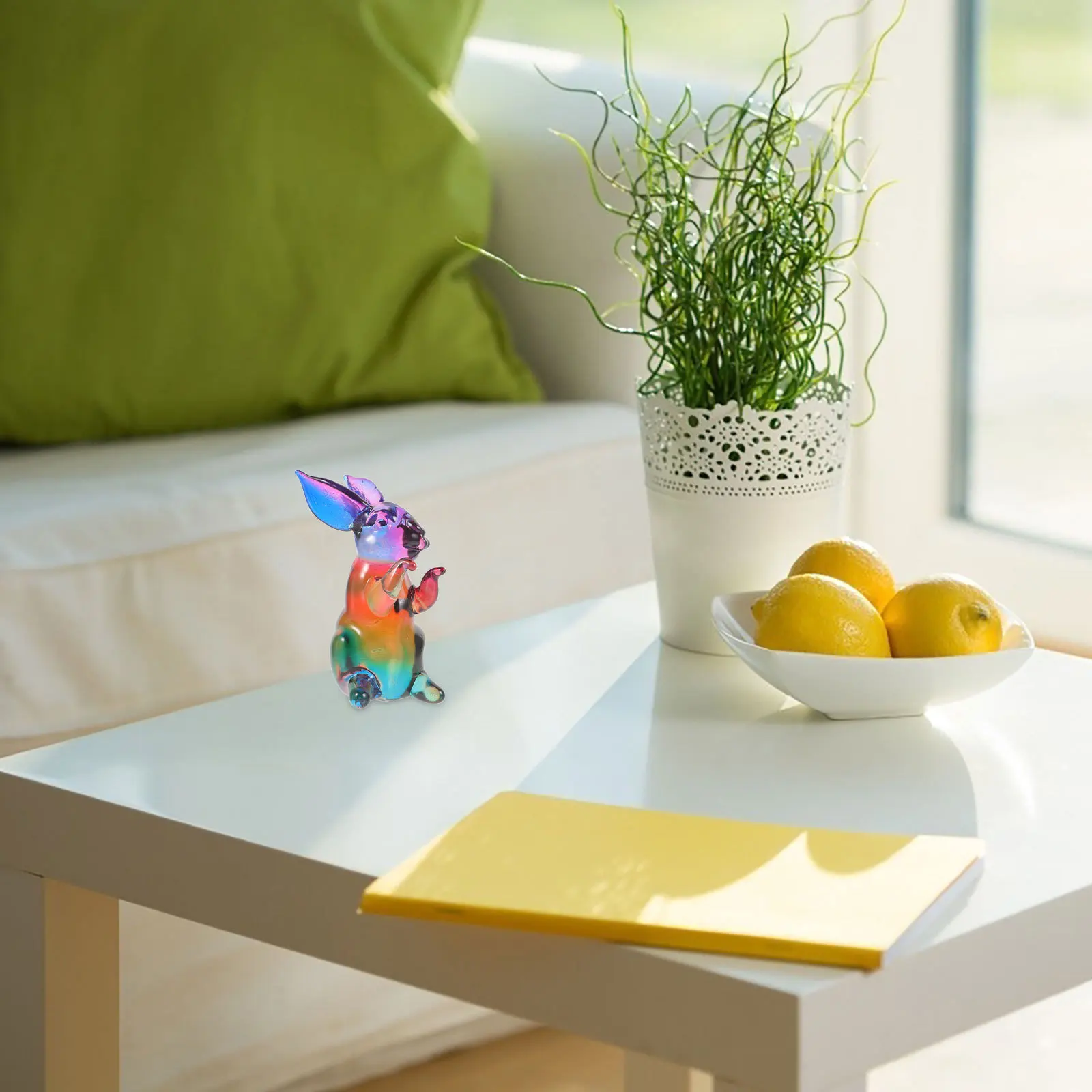 

Crystal Bunny Zodiac Rabbit Decoration Elegant Design Home Desk Garden Balcony Decorative Figurines Desk Decor