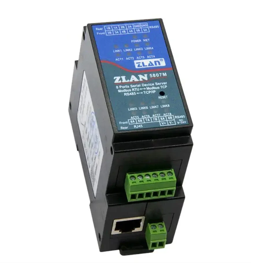 NF 8 Ports Industrial Serial Server RS485 to RJ45 Ethernet TCP/IP to Serial Rail-Mount 5807M