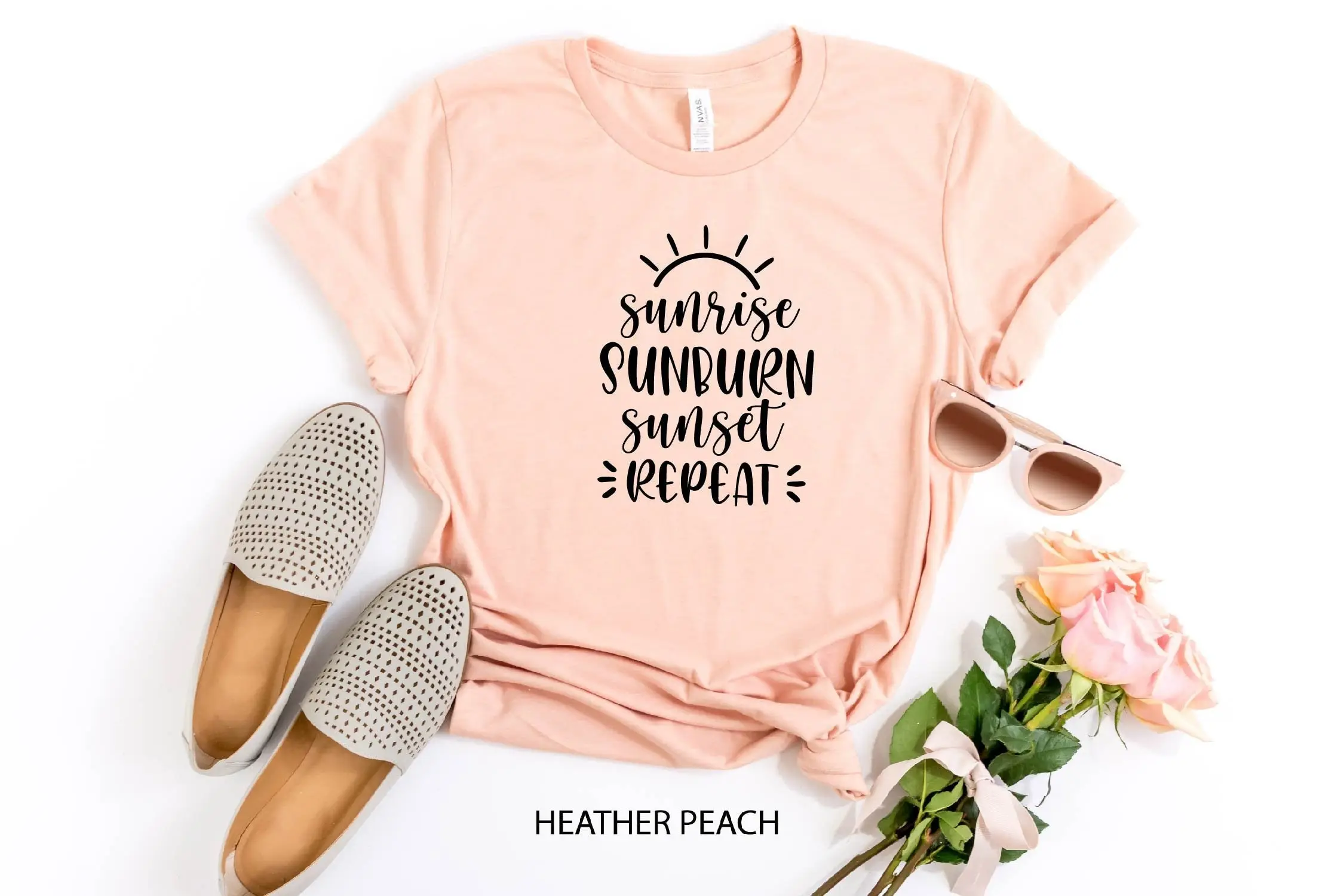 Sunrise Sunburn Sunset Repeat T shirt Summer Hot Mom Beach Vacation Trip Funny Apparel