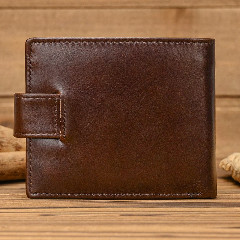 Portafoglio da uomo in pelle di moda liscio Cowksin business borsa corta porta carte per uomo portamonete maschile portafogli corti per contanti