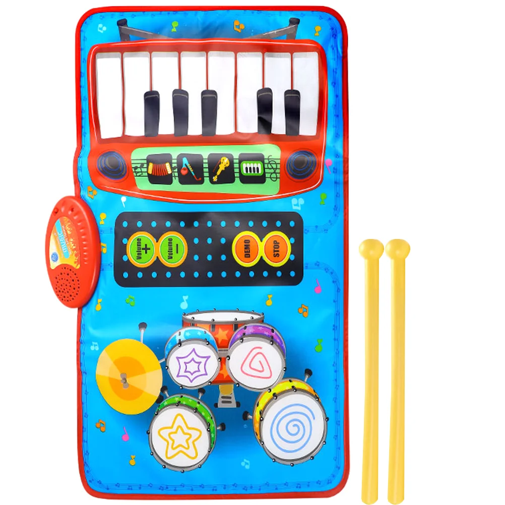 

2 -in-1 Children Musical Carpet Mat Game Blanket Kids Rugs Floor Piano Keyboard Play Preschool