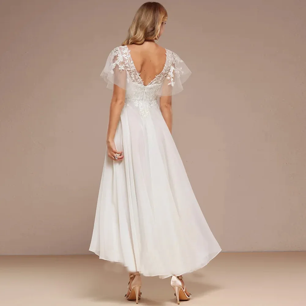Charming Strapless Wedding Dresses for Ladies Elegant A Line Bridal Gowns Exquisite Short Sleeve Vestidos De Novia 2026 LC0019