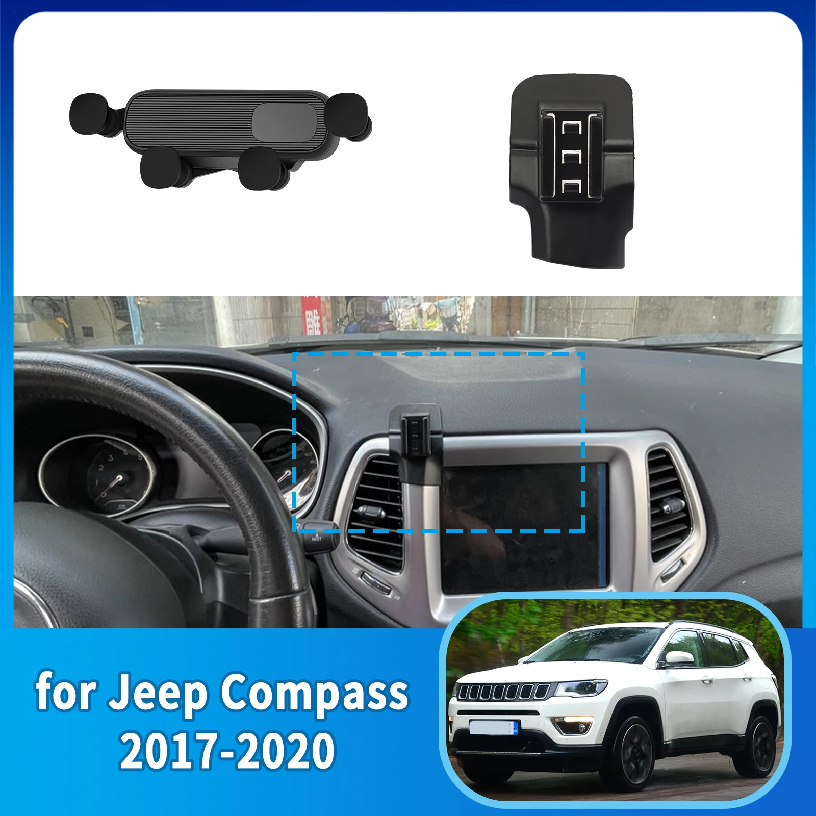 

Car Mobile Phone Holder GPS Bracket for Jeep Compass 2017~2020 Navigation Stand Auto Accessories