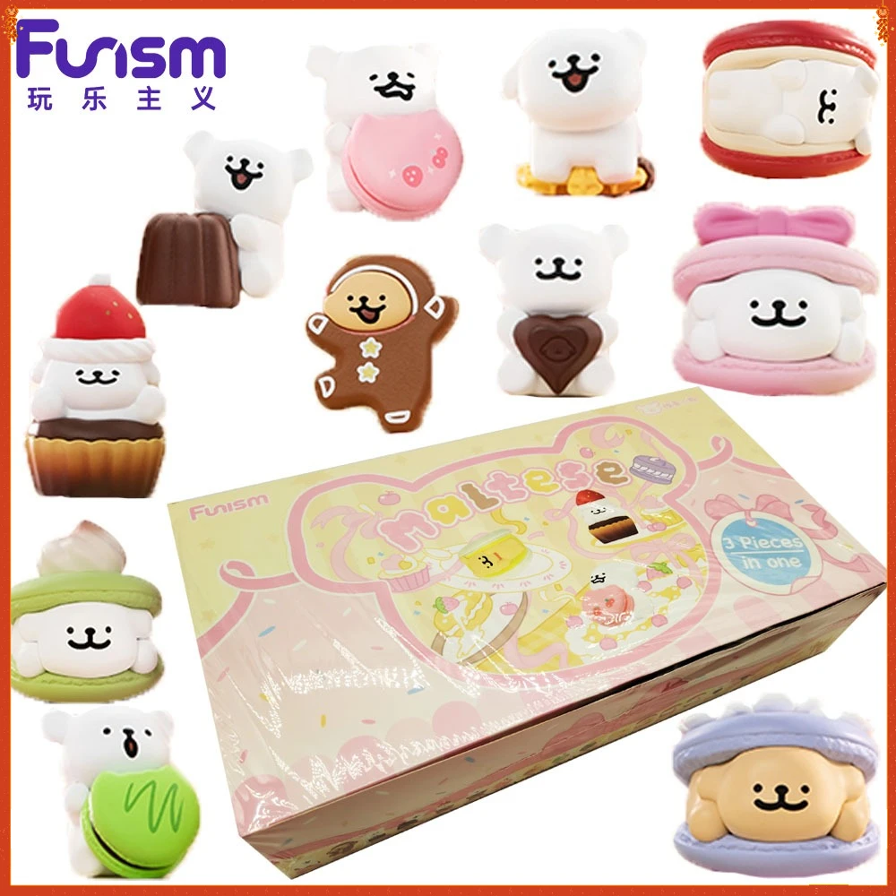 

New Official FUNISM Maltese Mini Blind Box Dessert House Series Anime Peripheral Craft Model Toy Desktop Ornament Festival Gifts
