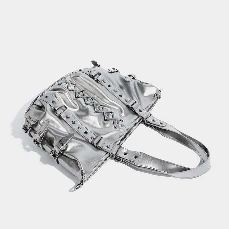 Punk rebite designer sacos de mão sacola para mulheres bolsa de ombro grande capacidade axilas bolsa e bolsas Сумка Ж Dönusen