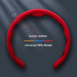 For Audi Car Steering Wheel Cover Suede Leather Anti-Skid Covers Auto Parts Fit A1 A2 A3 A4 A5 A6 A7 A8 Q2 Q3 Q5 Q7 Q8 SQ RS R T