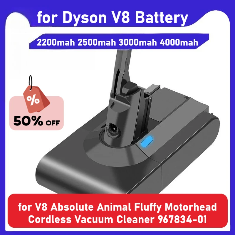 

21,6 В 2,2 Ач-4,0 Ач для Dyson V8, замена аккумулятора для V8 Absolute Animal Fluffy Motorhead, беспроводной пылесос 967834-01