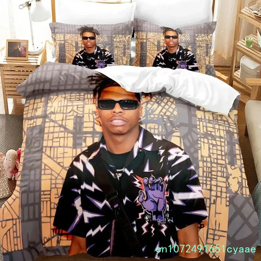 3D Print Lil Baby Rapper Bedding Set Duvet Cover Bed Set Quilt Cover Pillowcase Comforter King Queen Size Boys Adult Bedding 2