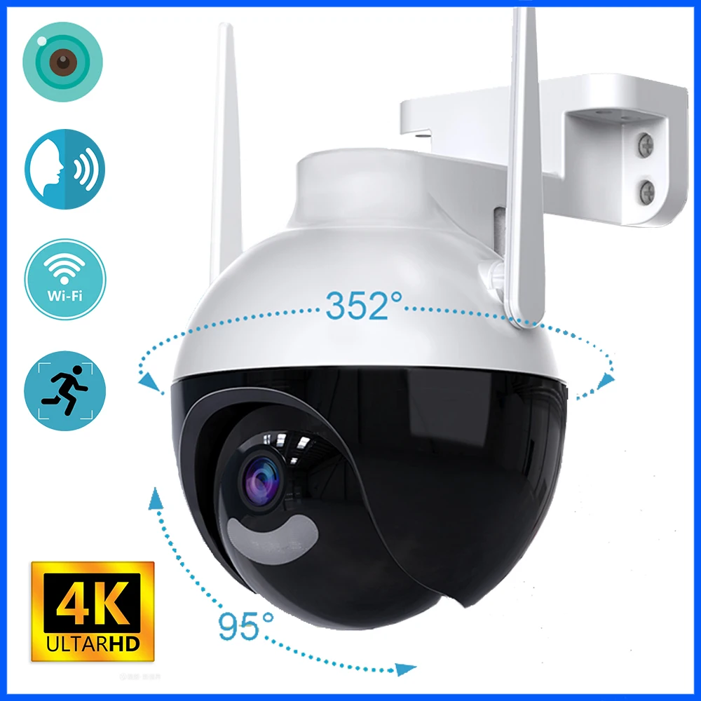 8MP PTZ WiFi IP Camera 4K AI Detection Color Night Vision Audio Video A18 ICSEE Outdoor Security CCTV Surveillance Camera