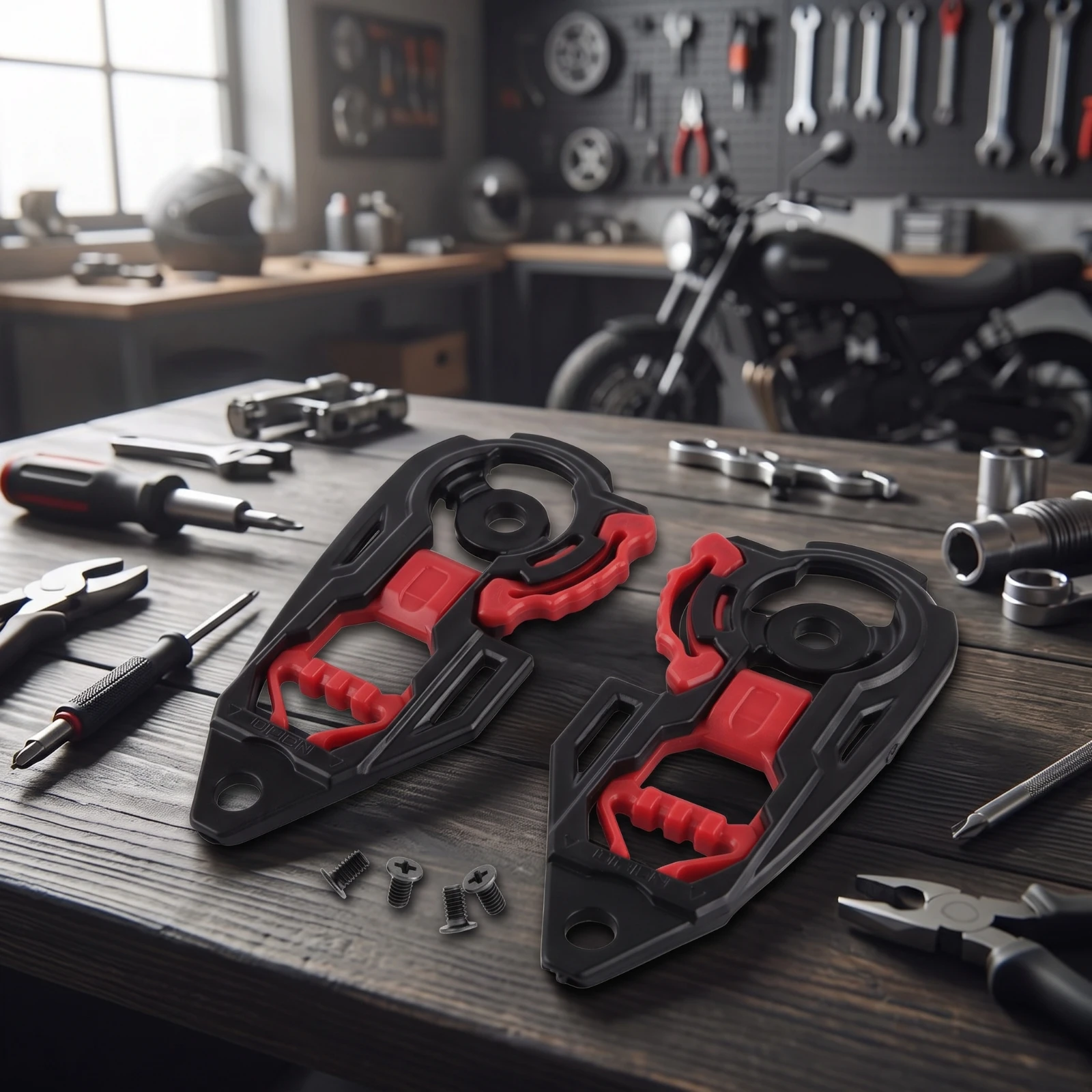 Helmet Visor Base Plate Set Compatible Visor Base with Screws Hardware Reliable Practical for Motorcyclists