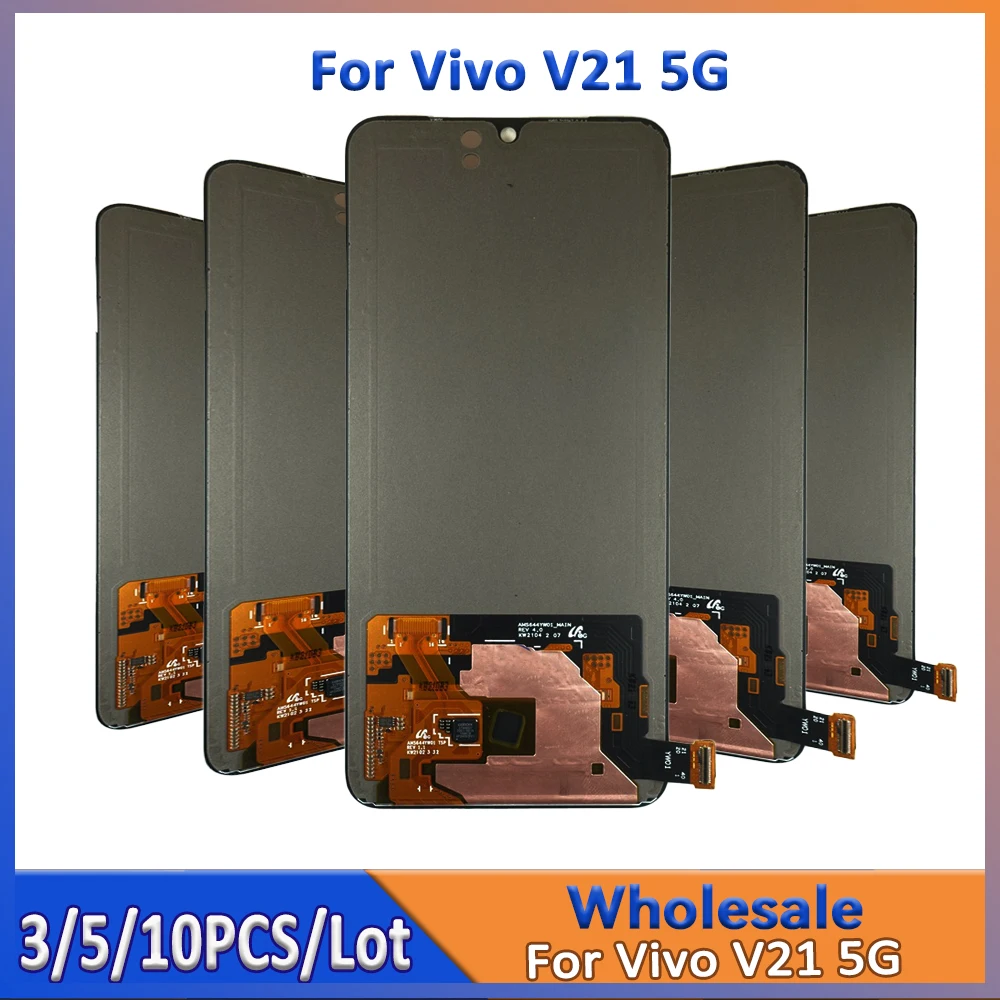 

Оптовая продажа 3/5/10 шт./лот для Vivo V21 5G ЖК-экран в сборе с сенсорным дигитайзером