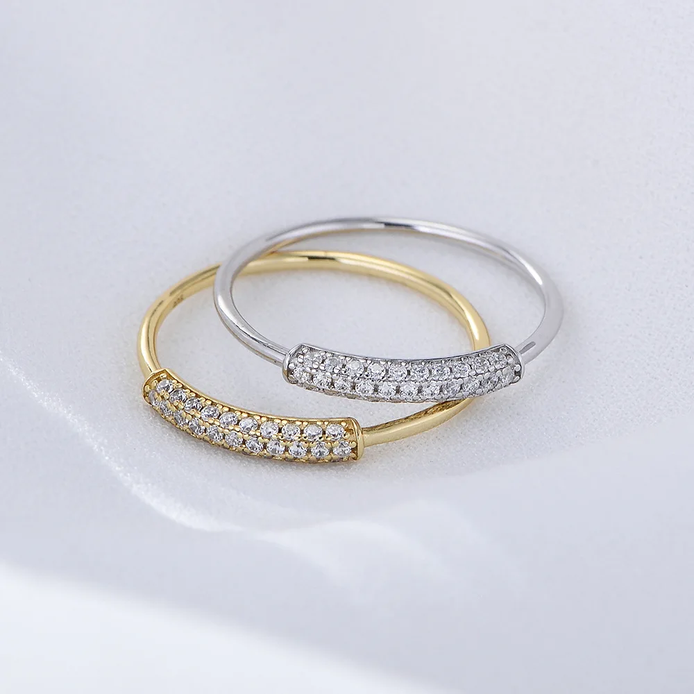 

Серебряное кольцо S925 с микроасфальтированным цирконом — корейский стиль Ins, минималистичный универсальный индекс/розовое кольцо